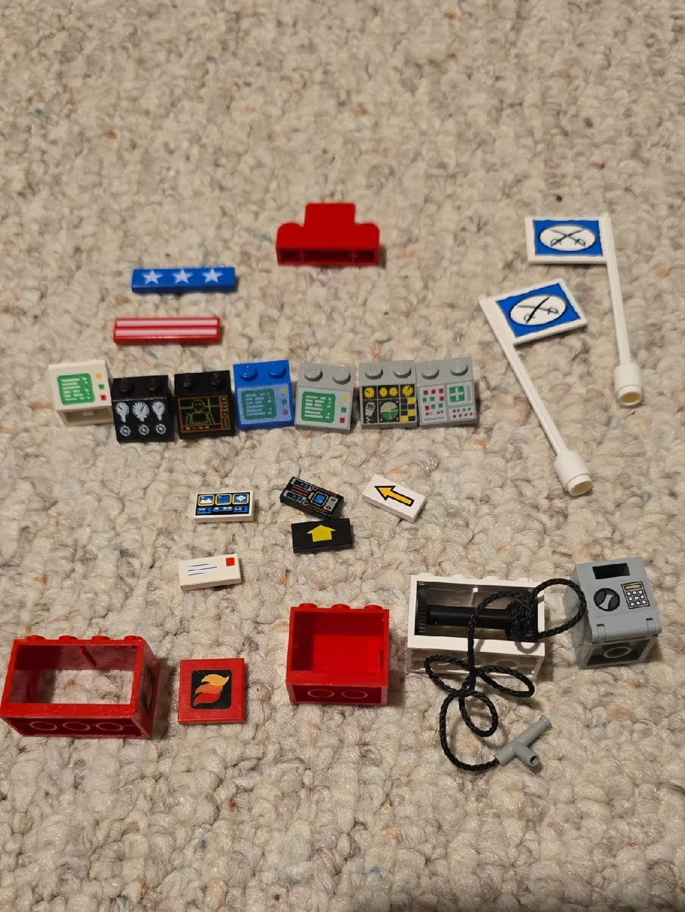 Vintage Lego Various Pieces - Signs, Control Stations, Shells, Flags, etc.
